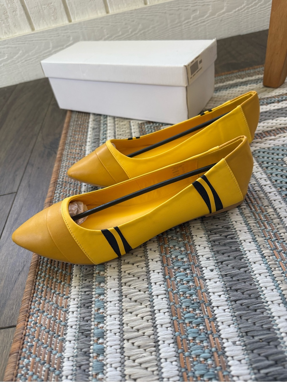 New NIB I Heart Iron Fist Yellow Crayon Shoes Pointed Toe Flat sz 8